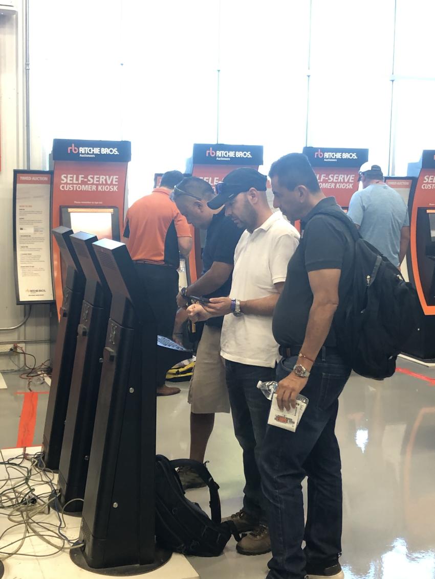 The Ritchie Bros. self-serve customer kiosks allow bidders to gather important information at the touch of a button or two.