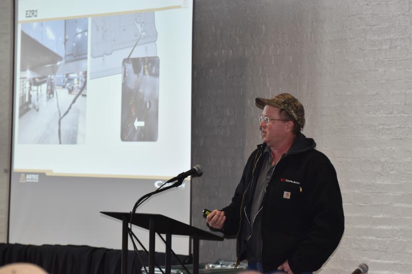 Chris Smith, senior product support specialist of Carlson, discusses proper maintenance practices for asphalt pavers.