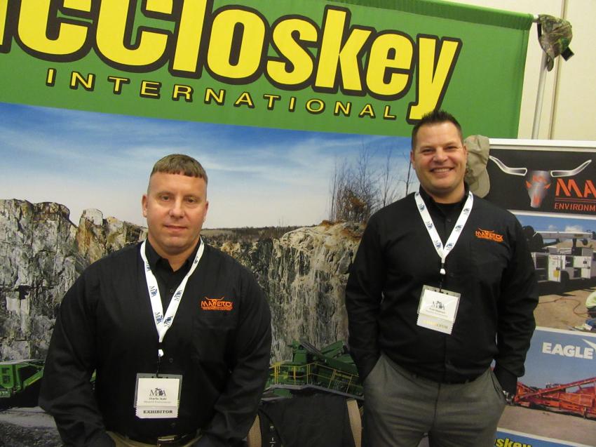 Maverick Environmental Equipment’s Charlie Stahl (L) and Fred Makenin welcomed attendees to discuss the dealership’s lineup of Eagle Crusher and McCloskey machines.

