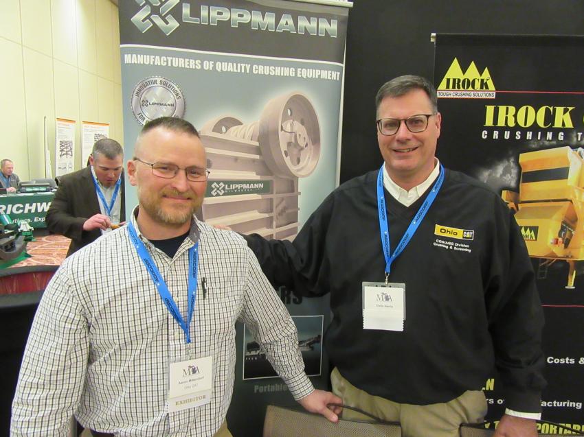 Ohio Cat’s Aaron Mittendorf (L) and Chris Harris were ready to discuss the dealership’s line of aggregates equipment with attendees.
