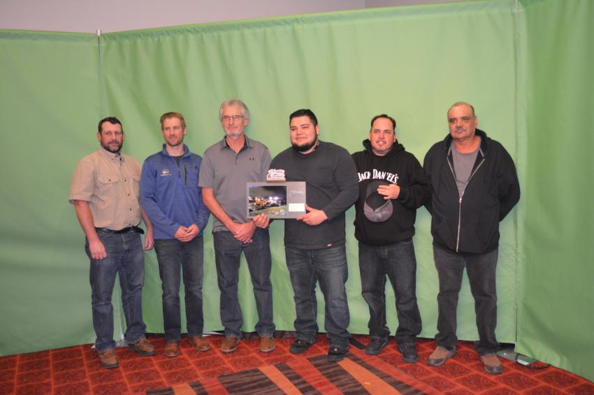 The Urban Highway Resurfacing award went to the United Companies for the paving of Interstate 70 between Avon and Vail. CDOT representatives Devin Ray and Jason Laabs are pictured with (L-R) United’s Tony Giordo, Mike Martinez, Ramen Chavez and Gary Lujan.