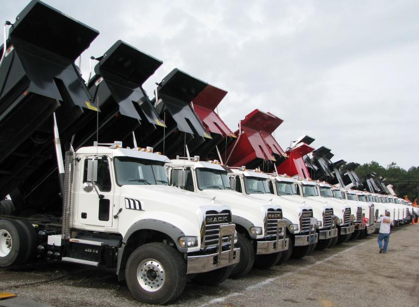 There was a huge selection of dump trucks available at the Brooklyn, Miss., Jeff Martin Auctioneers sales.   

