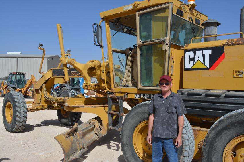 Several motor graders were available at the auction, including this Cat 12H VHP. Peter Venner of Seminole was looking for a grader and was impressed with the condition of the Cat.

