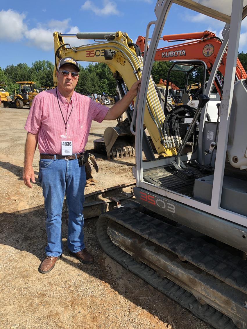 Howard Norton of Howard Norton Construction in Mars Hill, N.C., tested out several of the mini-excavators.