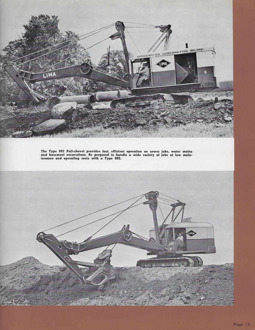 Lima Type 802 Pull-shovel — 1956
(Lima Bulletin No. 82-J 19570601 — HCEA photo)