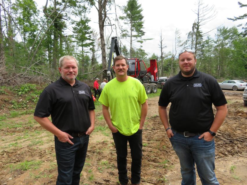 (L-R) are Shawn Vetterkind of Roland Machinery Co.; Anthony Graham of Graham Forest Products; and Dylan Leonard of Roland Machinery Co.
