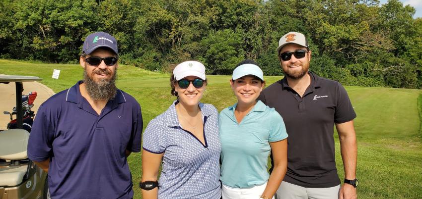 (L-R) is the LafargeHolcim team of Zach Zmudka, Becky Kazmierski, Angie Nickel and Darrel Adams at the WeaverRidge course.
