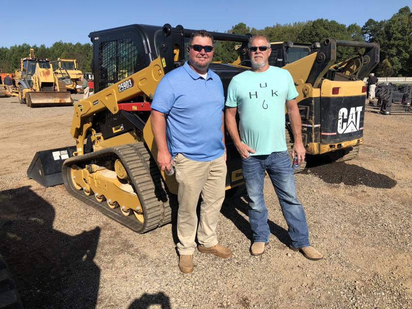 This low-hour Cat 259D3 compact track loader caught the attention of Josh Cagle (L) and Davey Tharp, both of Tharp Plumbing, Williamson, S.C. 
