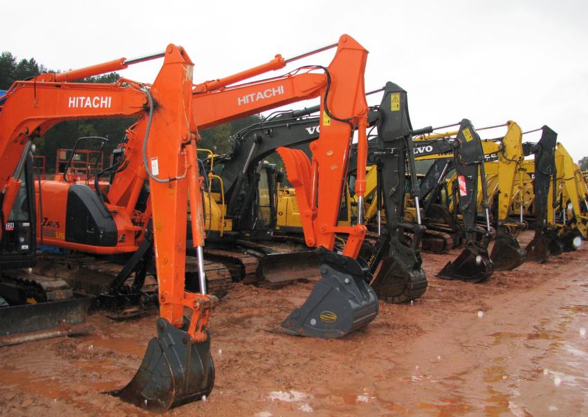 An impressive collection of excavators was available at this sale.
