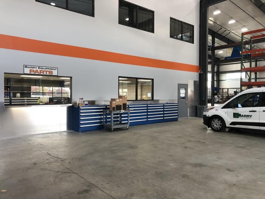 Barry Equipment has made a tremendous investment in parts for its new service center for each of the manufacturers it represents, including Doosan, Yanmar, Peterson Pacific, Dynapac, Rotobec, ASV and Brandon.