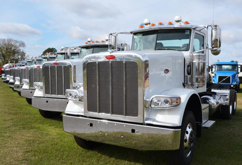 A staple at every Deanco Mississippi auction is a quality selection of day-cab and over the road truck-tractors. (CEG photo)