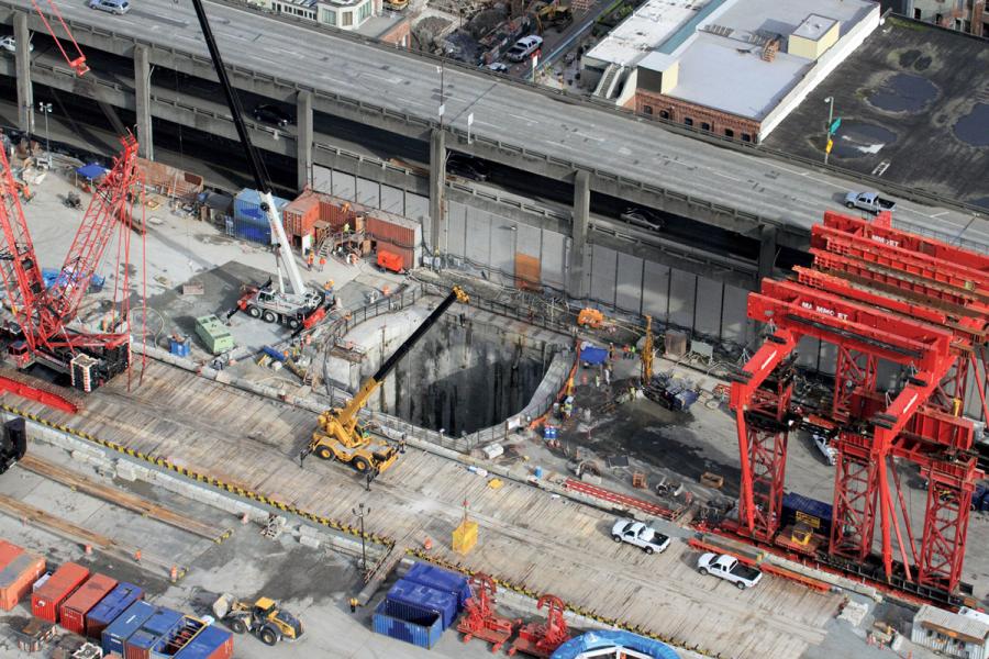 KomoNews is reporting that construction crews working on digging the waterfront tunnel have a new challenge on their hands after a sinkhole developed near the digging site.