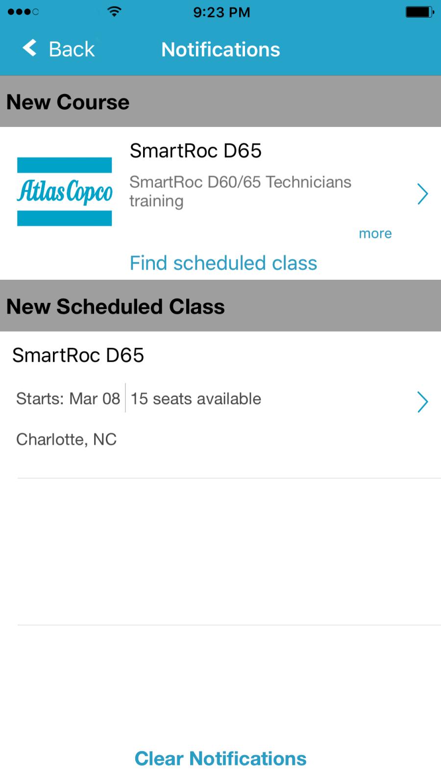Distributors of Atlas Copco equipment and operators themselves can browse and request training courses and class sessions on Atlas Copco’s free mobile app, Training365, available from the Apple or Google Play stores.