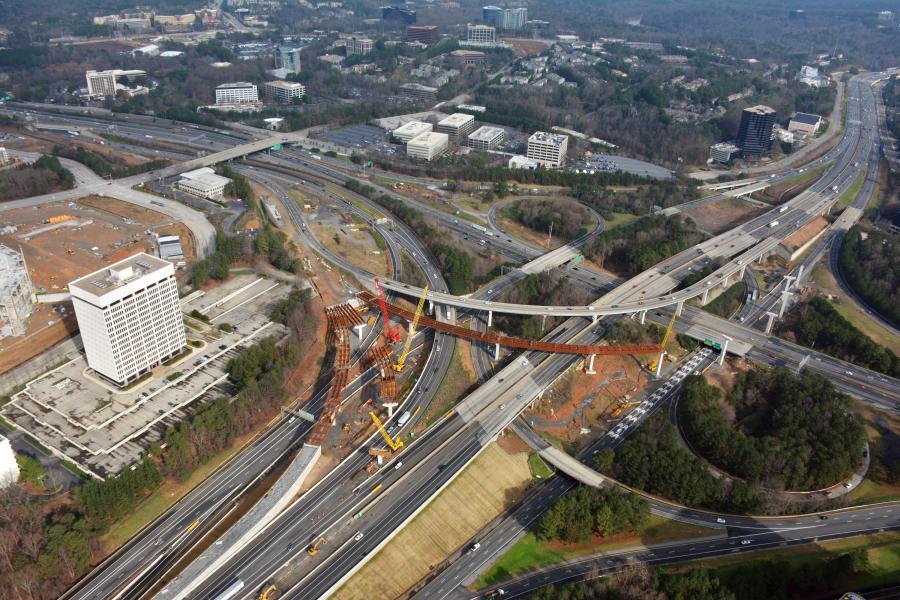 Construction crews recently reached another milestone in Georgia’s Northwest Corridor Express Lanes project.
