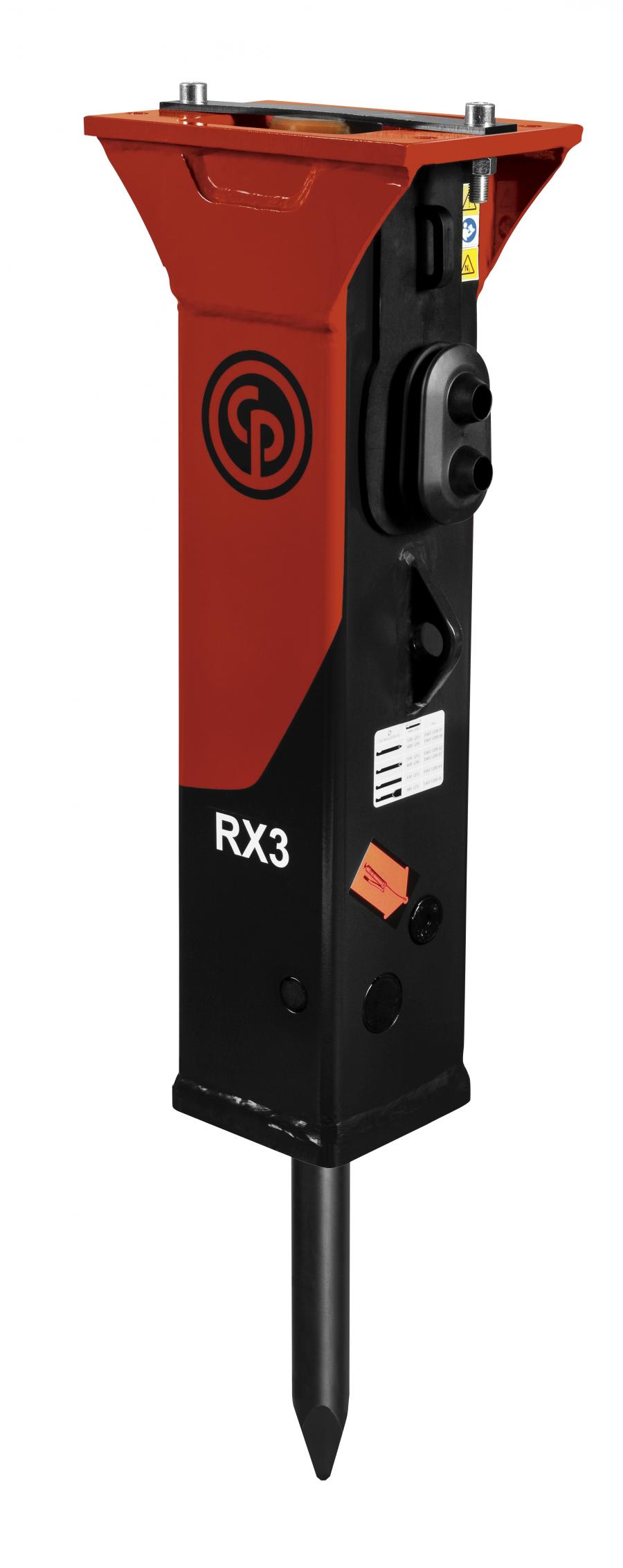 Featuring a service weight of 329 lbs. (166 kg), the RX3 is ideal for a wide range of applications. The breaker is specified for carriers with a capacity of 4,600 to 9,900 lbs. (Carrier Class 2.1 to 4.5 t).