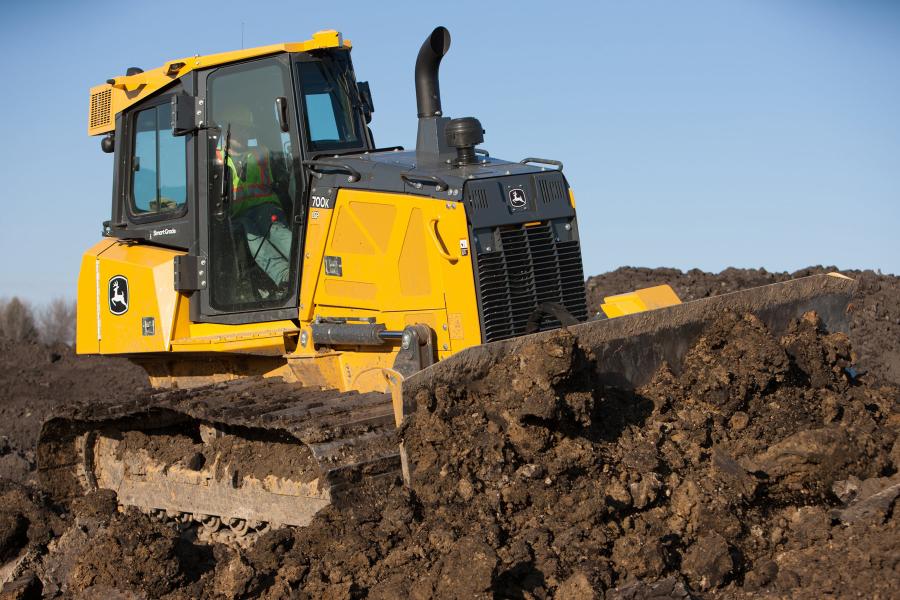 The John Deere 700K SmartGrade™ crawler dozer is improving jobsite accuracy and quality of work through its complete integration of the Topcon 3D-MC2 Grade Control System.