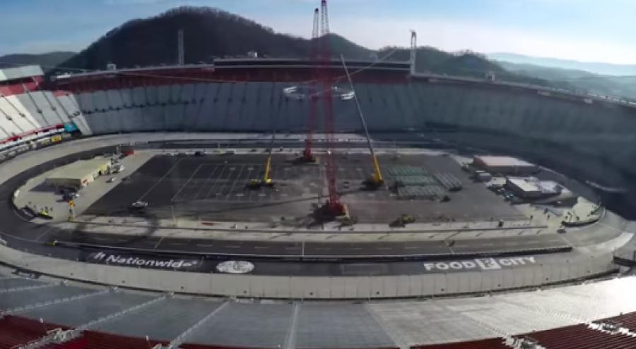 Bristol Motor Speedway has released a new construction time lapse for the Colossus TV.