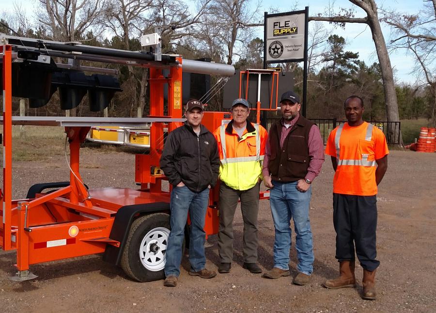 (L-R) are Frank Sturgeon, general manager; Scott Priegel, traffic control specialist/trainer; Chad Osborne, vice president; and Cleon Walker, sales associate/sign manufacturing specialist.