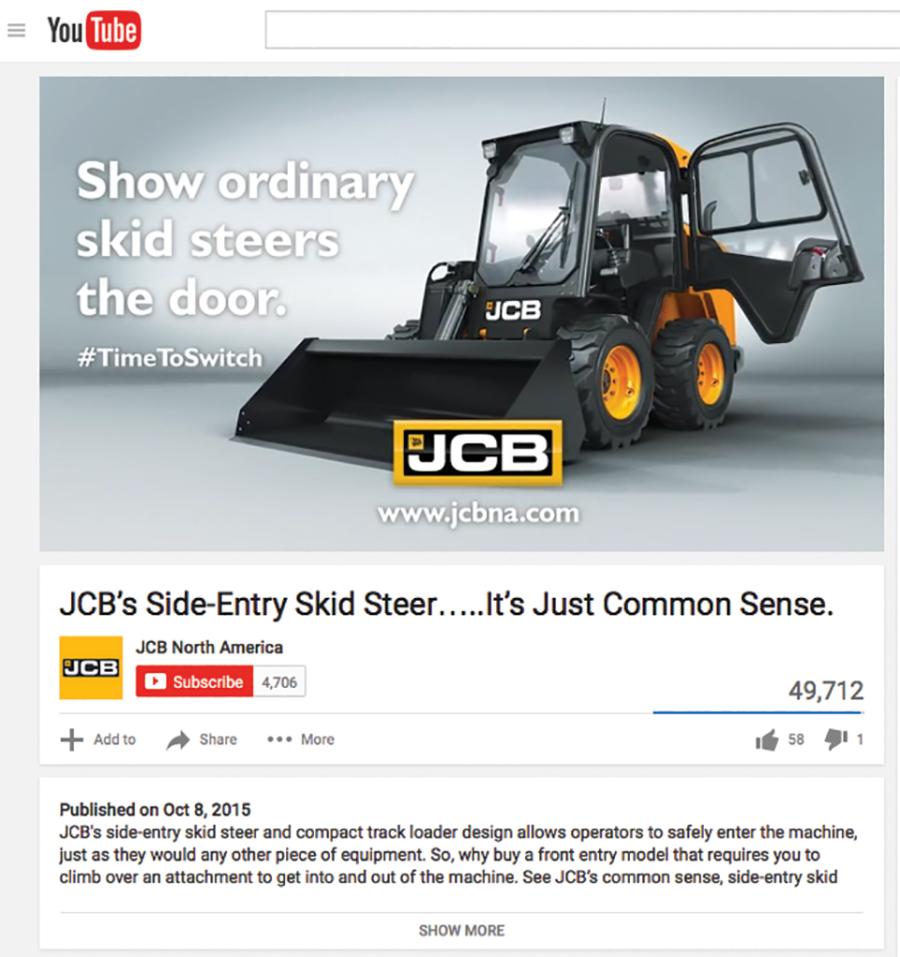 JCB’s side-entry skid steer allows operators to safely enter the machine, just as they would any other piece of equipment.