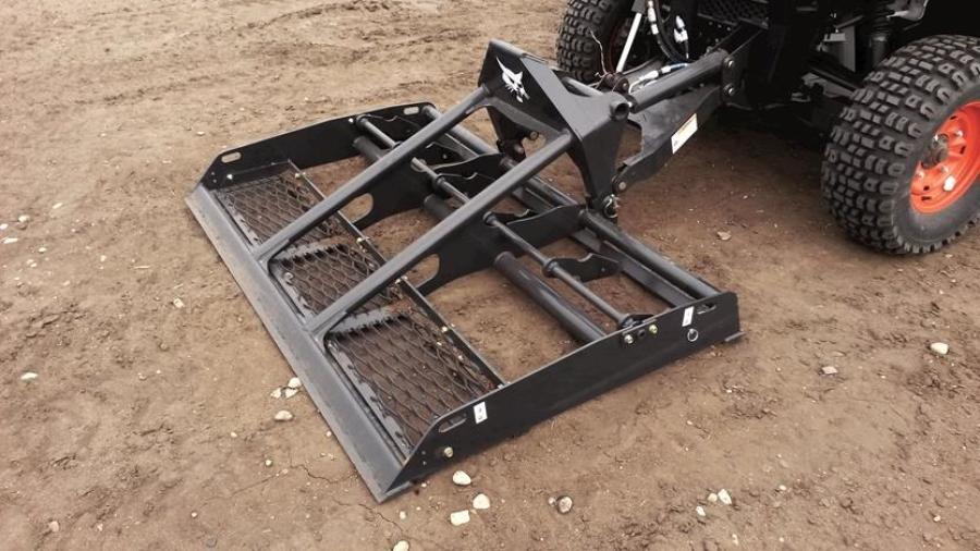 The bi-directional, site preparation and landscaping attachment allows operators to work in both forward or reverse to easily break up hard ground or level high points.
