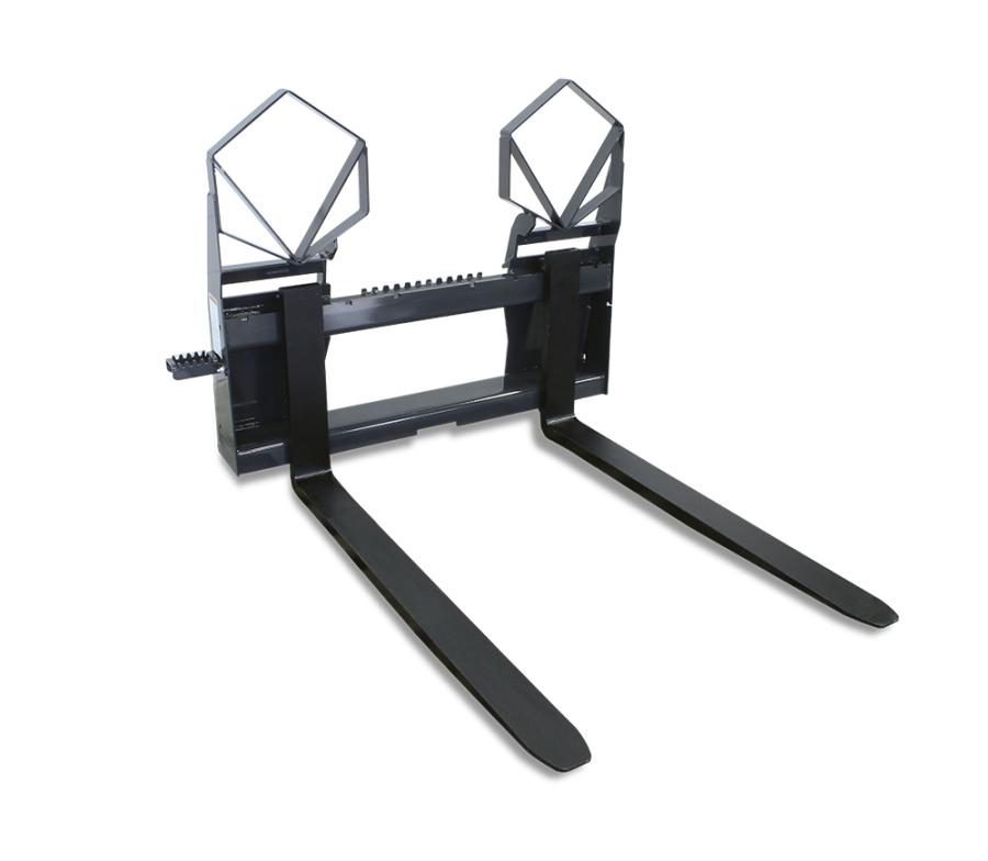 The Virnig V50 walk-through rail pallet fork features a walk-through design that increases visibility and allows the operator to quickly enter and exit the cab.