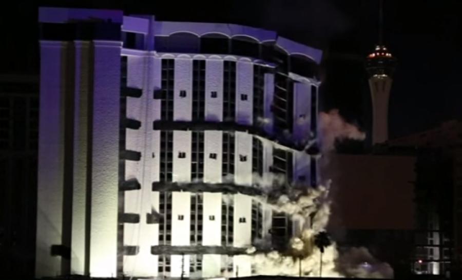 The 24-story Monaco Tower was demolished around 2:30 a.m. when a series of explosions sounded.
