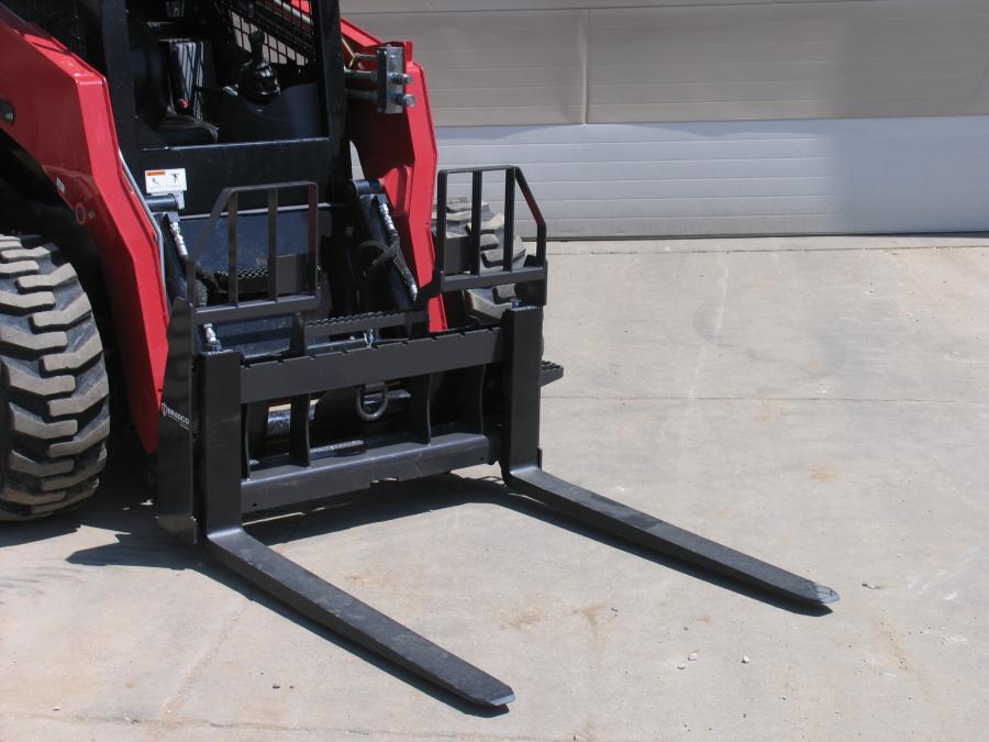 Paladin Attachments has expanded its Bradco Pallet Fork offering to include new Walk?Thru Pallet Forks, featuring an open design that allows the operator to step through the frame upon entry and exit for safe access to the loader.