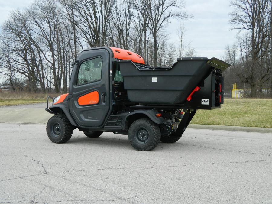 Shown here on a Kubota utility vehicle, this unit is built for municipal, park and industrial use.