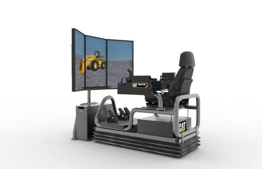 Cat simulators new large wheel loader simulator system features a three-monitor configuration that increases operator visibility in all directions.