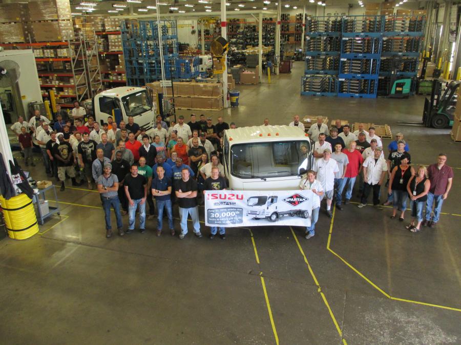 The 30,000th gasoline-powered Isuzu N-Series truck has been produced at the Spartan Motors Inc. facility in Charlotte, Mich. The truck rolled off the line on June 10, 2016.