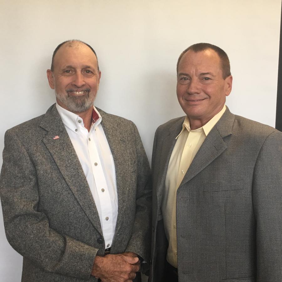 Mark Stapp (L) and Wayne Martin are now sales managers of Caron Compactor Co.