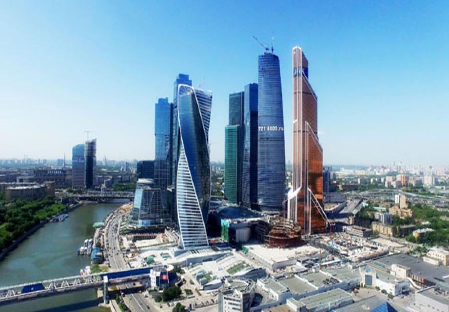 The Kremlin's hope is for developers to complete Moscow City (seen in this rendering), a modern office district similar to Canary Wharf and La Défense, in time for the 2018 FIFA World Cup, according to Bloomberg.