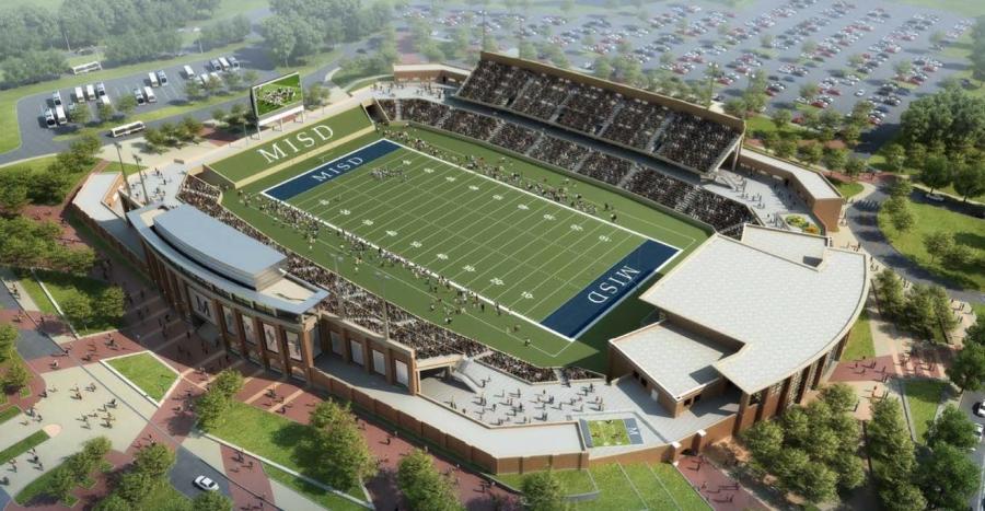 Image courtesy of the McKinney Independent School district. An artists's rendering of what could be the most expensive high school stadium ever built.
