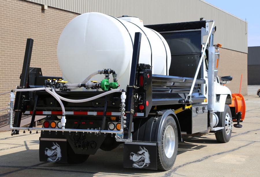 Buyers Products’s liquid anti-ice system is available with two poly tank sizes, 1,050 gal. (3,974 L) for single-axle and 1,650 gal. (6,246 L) for tandem-axle applications.
