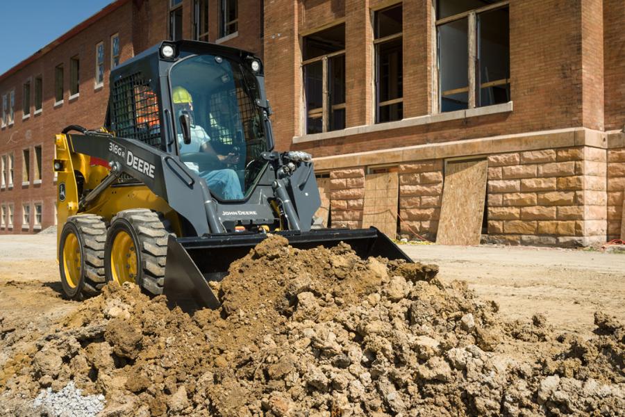 Worksite Pro buckets, like the grading-heel options, are ideal ways to take advantage of skid steers' and CTLs' steep dump angle and high bucket rollback.
