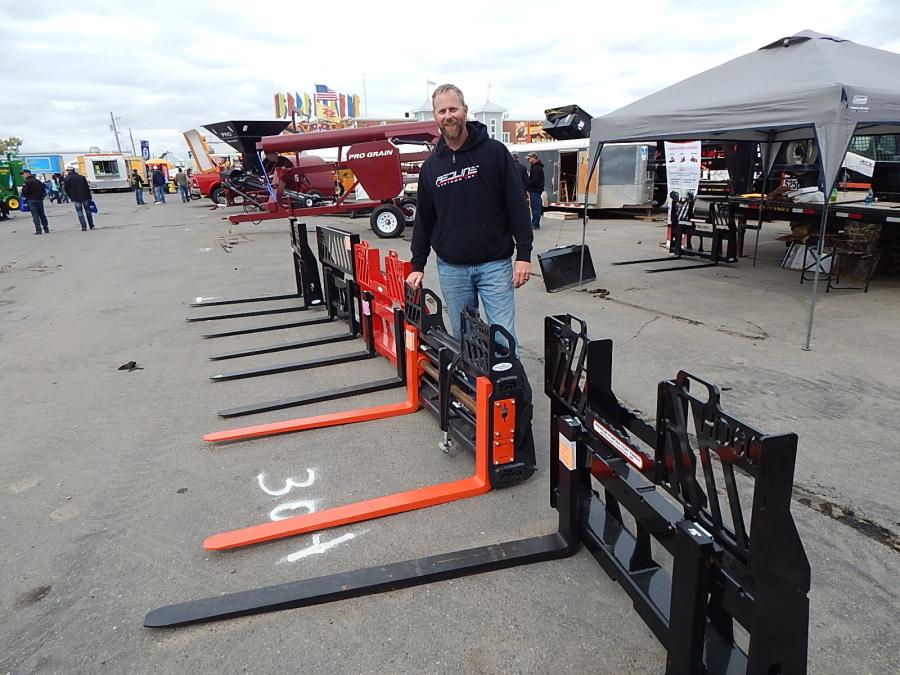 Matt Cheney, founder and owner, Redline Attachments, Hutchinson, Minn., said the company has an extensive pallet fork attachment line.