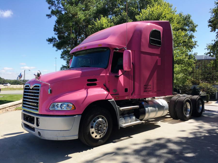 The truck is on display in conjunction with National Breast Cancer Awareness Month, an annual campaign to increase awareness of one of the most common cancers among women in the U.S.