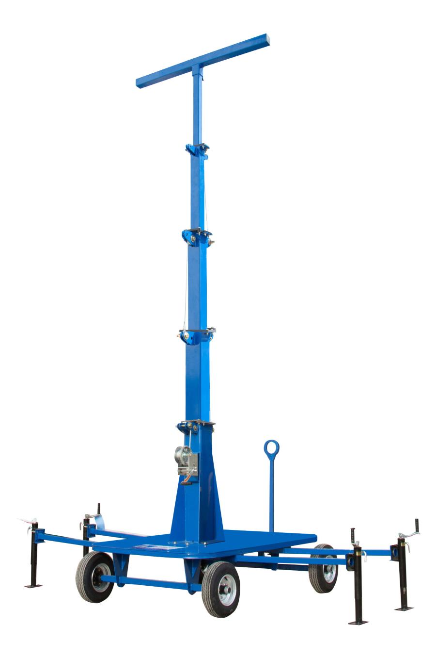 Larson Electronics has announced the release of a mini tower fastened to a powder coated wheeled base, offering full portability for the mounted equipment.