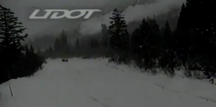 A Utah Department of Transportation traffic camera captured footage of an avalanche spilling down the mountainside.