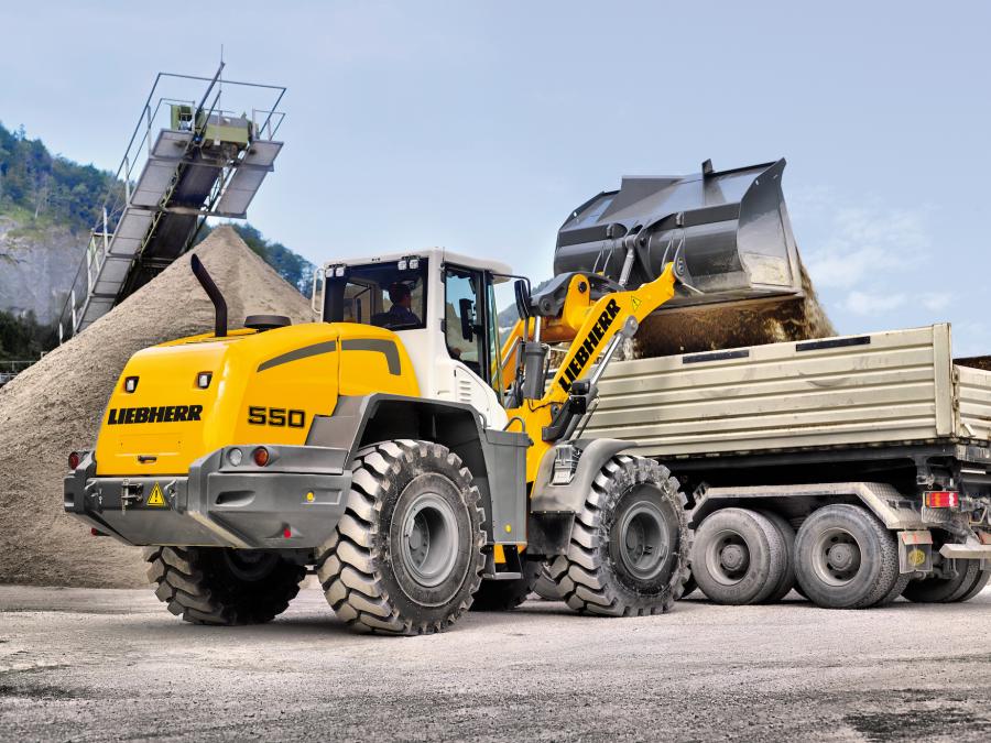 The L 586 XPower the new Stage IV / Tier 4f compliant generation of large wheel loaders from Liebherr. The standard version, with an operating weight of 71,870 lb, has a tipping load of 47,620.