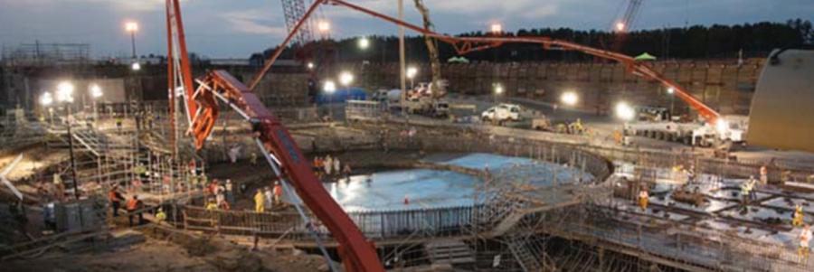 Construction on the first nuclear concrete placement on the V.C. Summer plant back in 2012. via Scana Corporation.