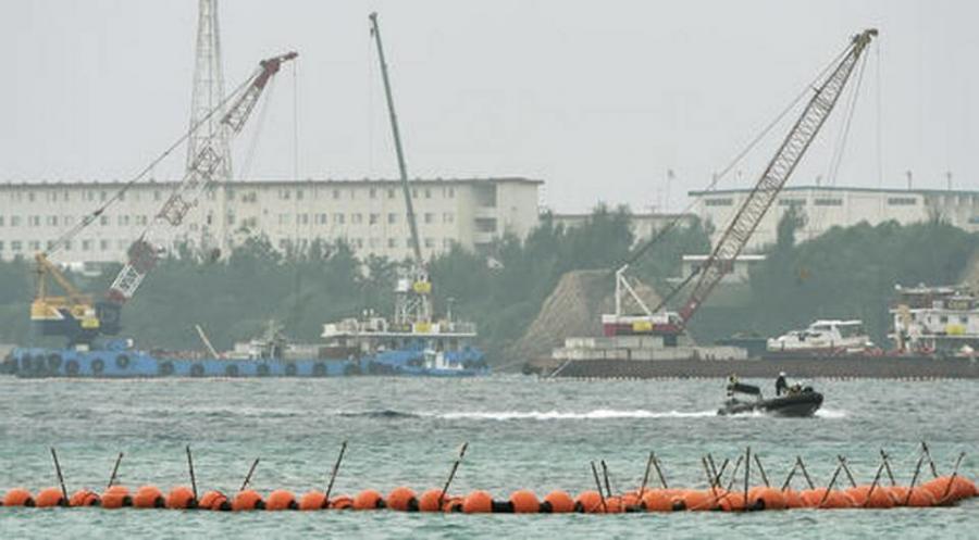 Japan’s government started offshore construction work to relocate a U.S. Marine base on Okinawa.