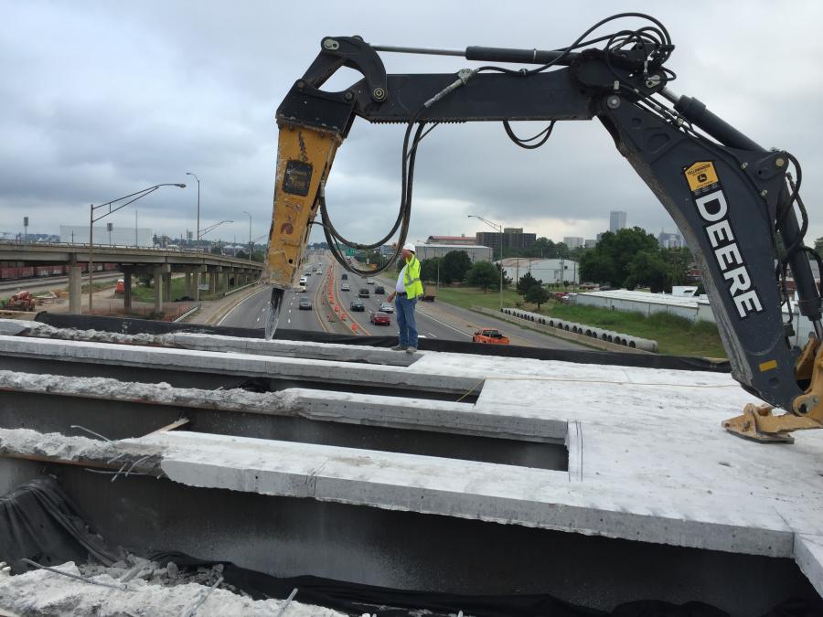 Oklahoma Department of Transportation photo. Pier protection will be part of a nearly $20 million bridge rehabilitation project now under way on the 23rd St. bridge over I-244 in Tulsa, Okla.