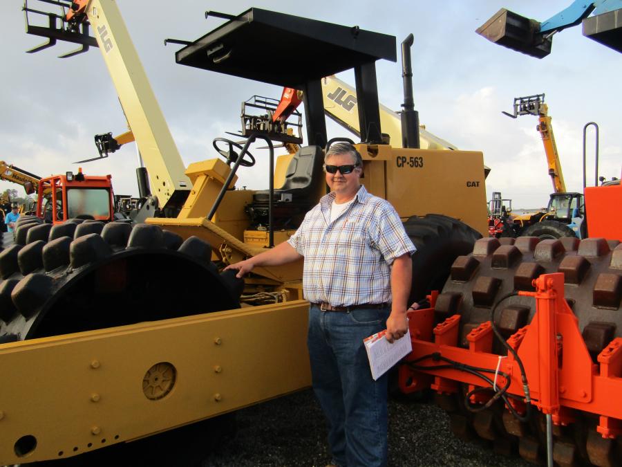 Hal Krag owns Trey Contractors, a utility contractor in Memphis, Tenn. He was on hand to buy excavator buckets and took a look at this Cat CP563 vibratory compactor.