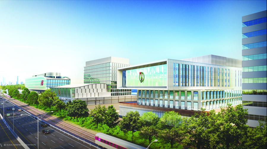 Part of the Boston Landing mixed-use development, 40 Guest St. is a planned 160,000-sq.-ft. (14,864 sq m) facility that will be the home of the Boston Celtics’ new, 71,000-sq.-ft. (6,596 sq m) training and practice facility.