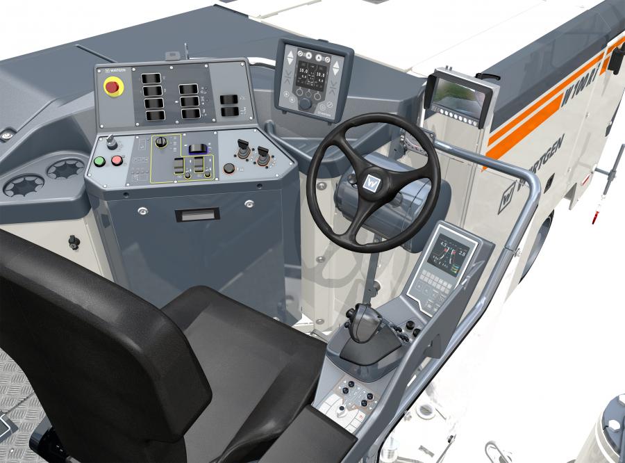 Wirtgen’s class of small milling machines integrates the uniform operating concept. Now an operator can, for instance, store up to three standard milling depths for each side using the ergonomic multifunctional armrest.