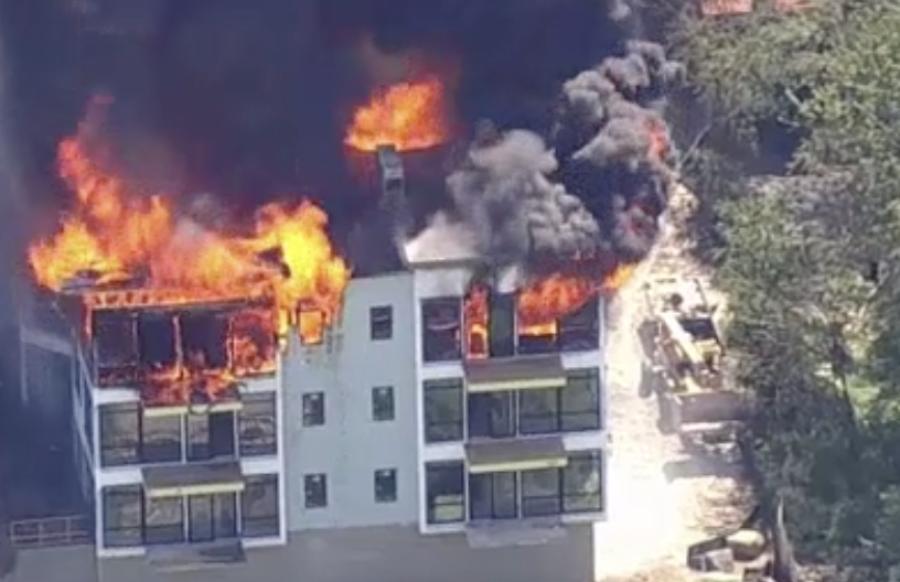 The cause of the fire is still under investigation. Photo via WNBC-TV
