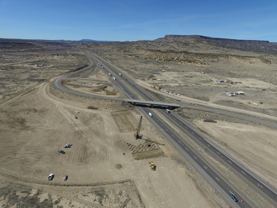 Construction is under way on a $12.5-million bridge replacement project at the Interstate 40 and NM 124 interchange (Exit 96) in McCarty’s, west of Albuquerque, N.M.
(NMDOT photo)