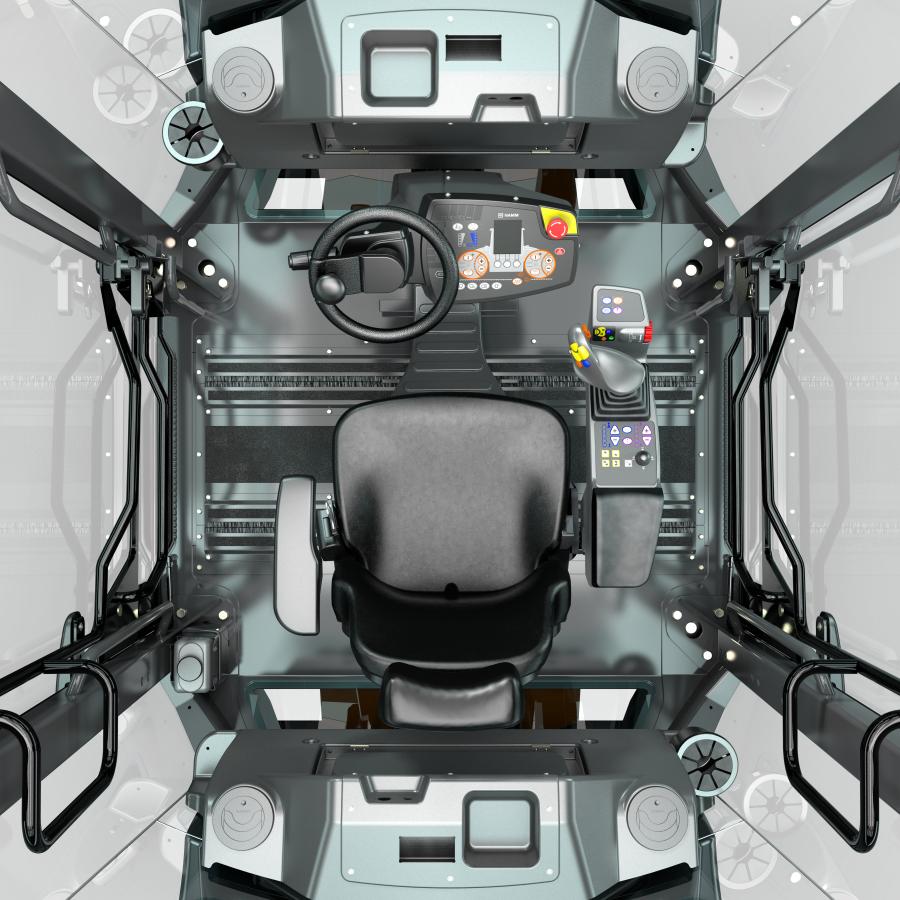 Easy drive in the Hamm DV+: here the driver’s seat, steering column, dashboard, joystick and multifunction armrest form a harmonious unit that enables relaxed working.