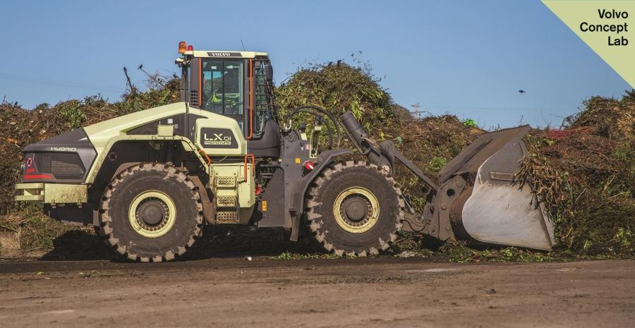 The LX1 prototype electric hybrid wheel loader achieved around a 50% improvement in fuel efficiency compared to its conventional counterparts.